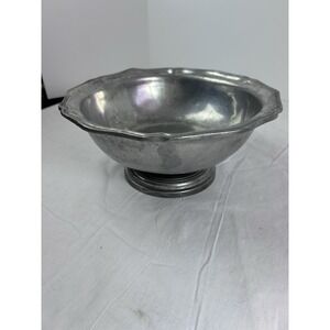 Vintage Large 10-1/2"WILTON Armetale  Queen Anne FOOTED PEWTER Bowl
